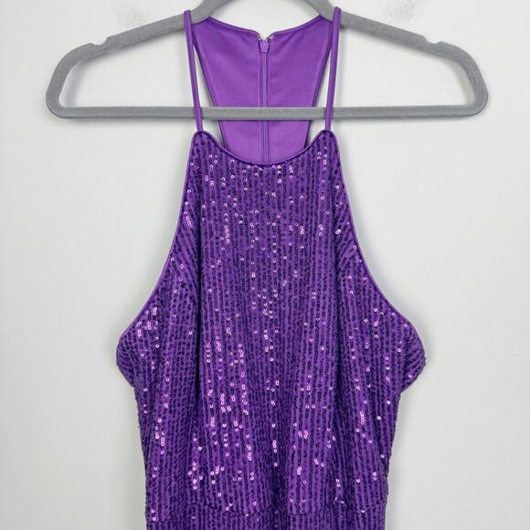TOCCIN X RTR | Purple Sequin Asymmetrical Dress Women’s Size 8 - Picture 9 of 14